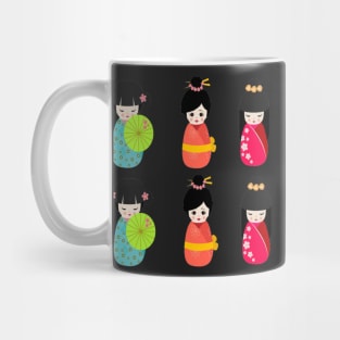 Japanese Dolls - Red Mug